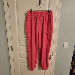 Pink Cargo Jogger Pants